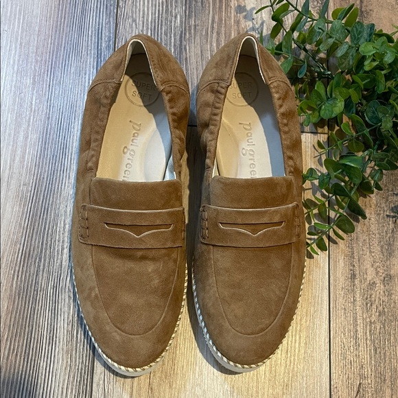 Paul Green Sally Tan Suede Penny Loafer  Women’s Sz 5 NWOT - Picture 2 of 10
